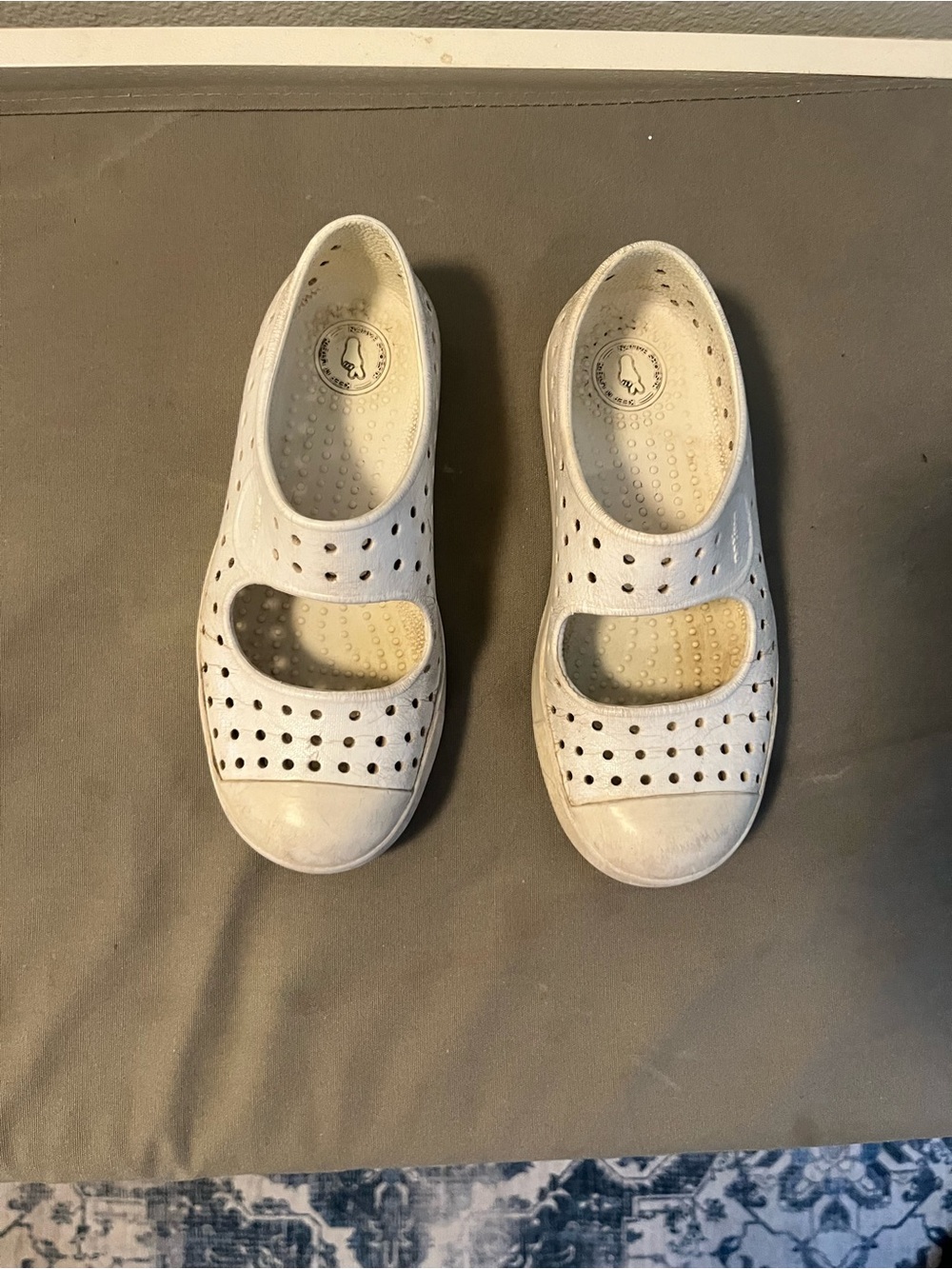 Native Kids White Mary Jane Slip-On Shoes